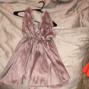 Lavender satin romper